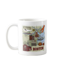 Mug de Mapa Ilustrado de Boston