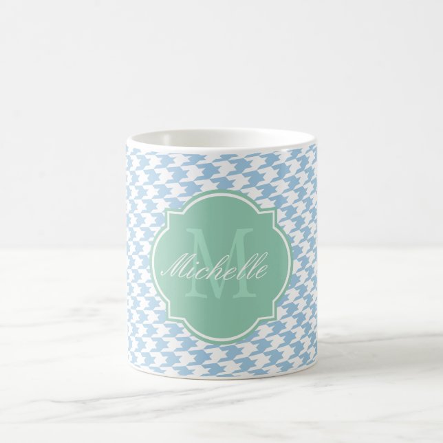 Caneca De Café Mug de Monograma Azul Placado (Centro)