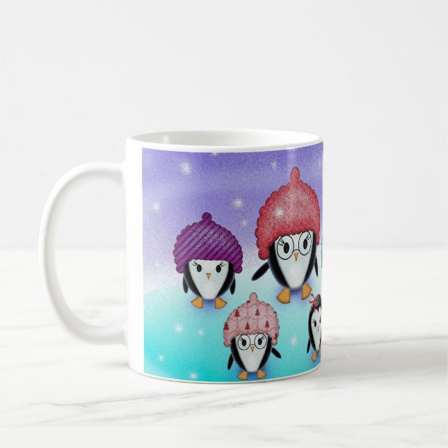 Caneca De Café Mug de Natal da Família Penguin (Esquerda)
