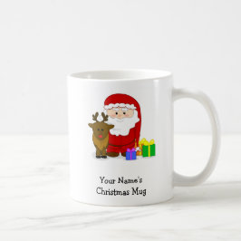 Caneca De Café Mug de Natal Personalizado - Papais noeis e Reinde