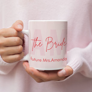 Caneca De Café Mug de noivo personalizado Blush Pink Future Sra