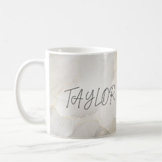 Caneca De Café Mug de nome de mármore personalizado