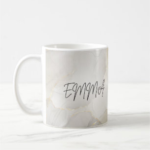 Caneca De Café Mug de nome de mármore personalizado