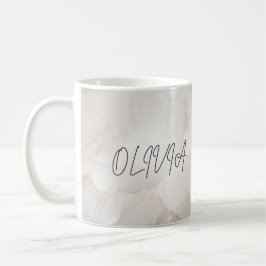 Caneca De Café Mug de nome de mármore personalizado