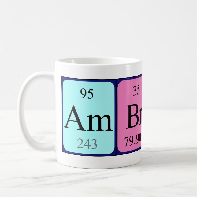 Caneca De Café Mug de nome de mesa periódica Ambrose (Esquerda)