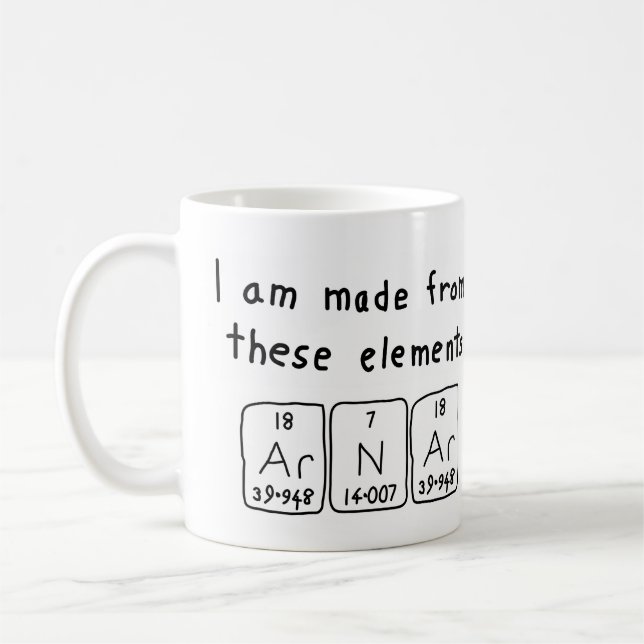 Caneca De Café Mug de nome de mesa periódica Arnar (Esquerda)
