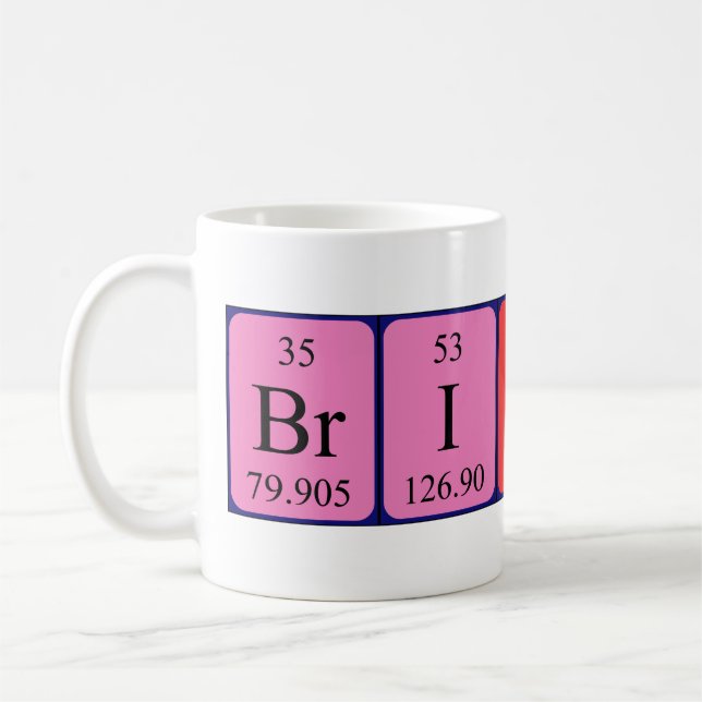 Caneca De Café Mug de nome de mesa periódica Brittni (Esquerda)