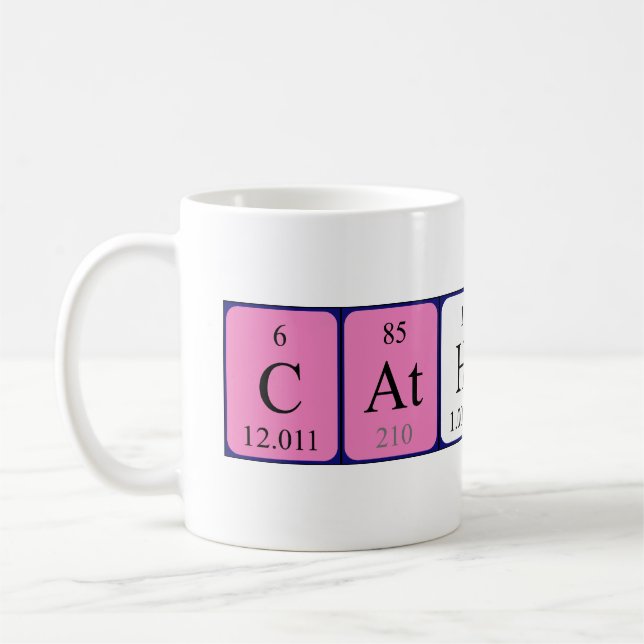 Caneca De Café Mug de nome de mesa periódica Catharina (Esquerda)