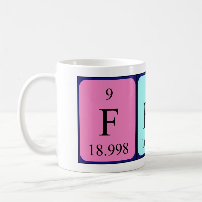 Caneca De Café Mug de nome de mesa periódica da Ferne (Esquerda)