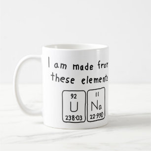 Caneca De Café Mug de nome de mesa periódica da Una