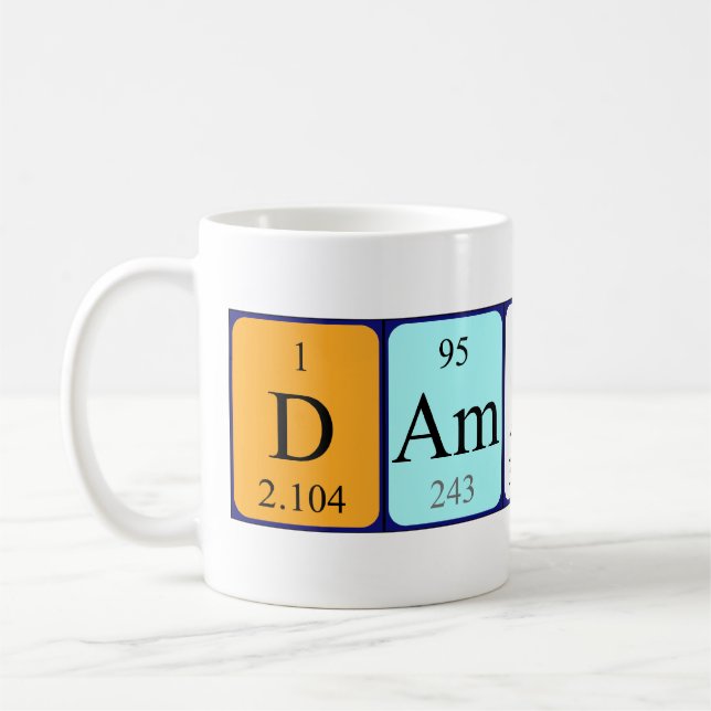 Caneca De Café Mug de nome de mesa periódica Damaris (Esquerda)
