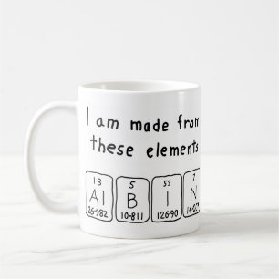 Caneca De Café Mug de nome de mesa periódica de albin