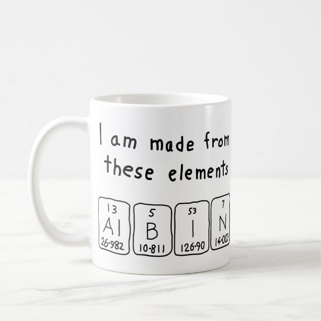 Caneca De Café Mug de nome de mesa periódica de albin (Esquerda)