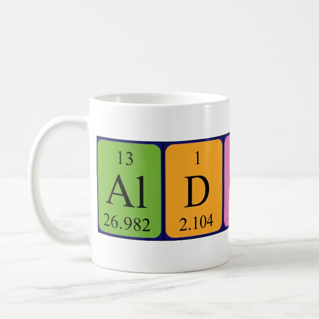Caneca De Café Mug de nome de mesa periódica de Aldous (Esquerda)