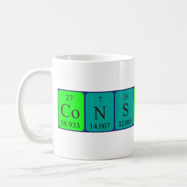 Caneca De Café Mug de nome de mesa periódica de Constantina (Esquerda)