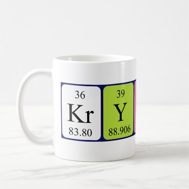 Caneca De Café Mug de nome de mesa periódica de Krysten (Esquerda)
