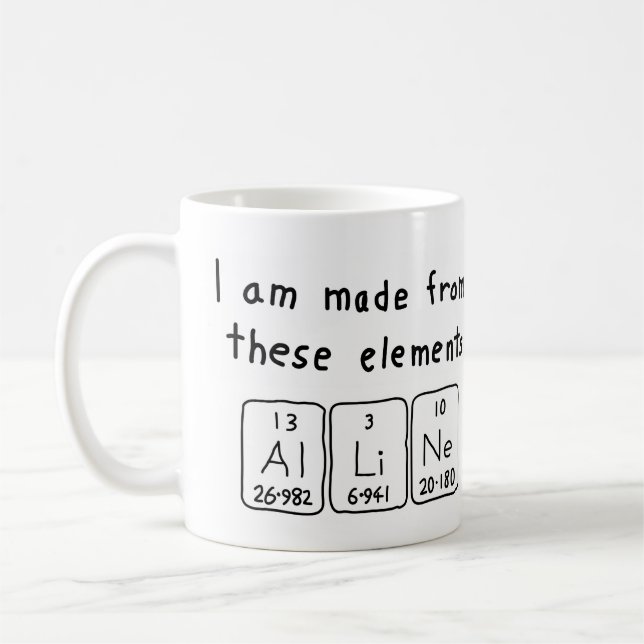 Caneca De Café Mug de nome de mesa periódica de linha (Esquerda)