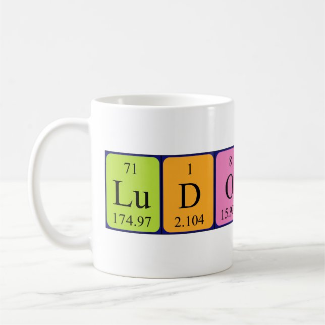 Caneca De Café Mug de nome de mesa periódica de Ludovica (Esquerda)