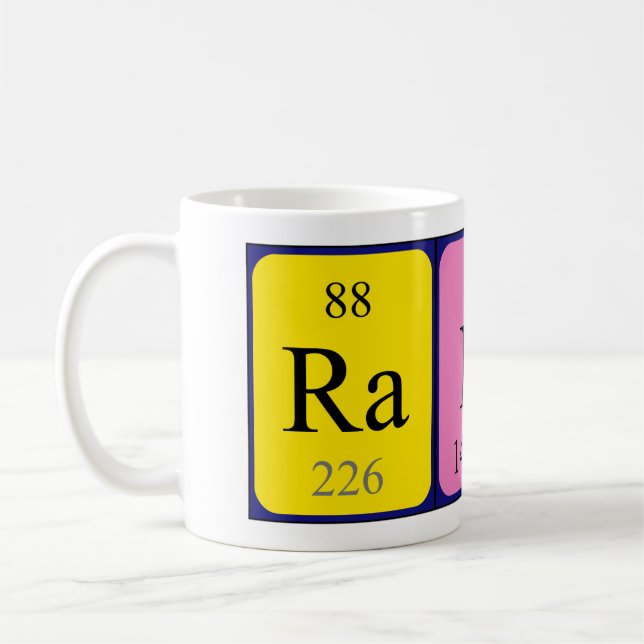 Caneca De Café Mug de nome de mesa periódica de Rand (Esquerda)