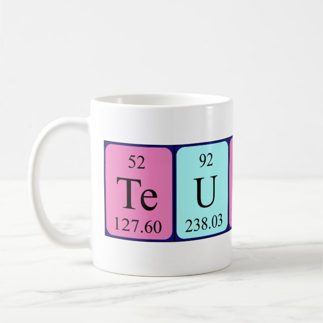 Caneca De Café Mug de nome de mesa periódica de Teunis (Esquerda)