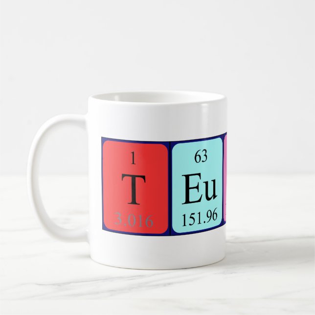 Caneca De Café Mug de nome de mesa periódica de Teunis (Esquerda)