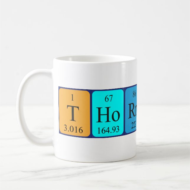 Caneca De Café Mug de nome de mesa periódica de Thornton (Esquerda)