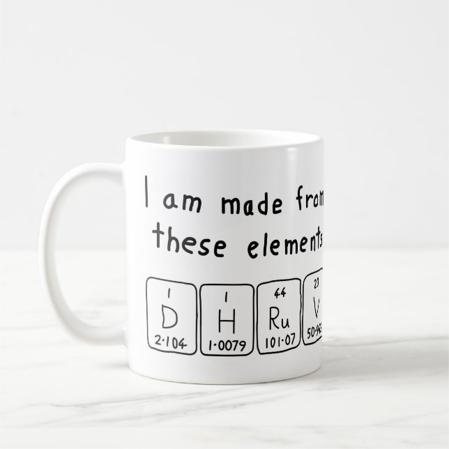Caneca De Café Mug de nome de mesa periódica Dhruv (Esquerda)