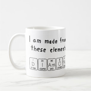 Caneca De Café Mug de nome de mesa periódica do diamante