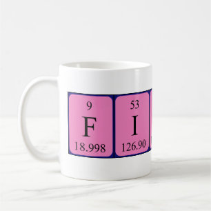 Caneca De Café Mug de nome de mesa periódica do Fionn