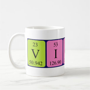 Caneca De Café Mug de nome de mesa periódica do Vicki