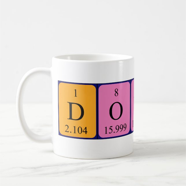 Caneca De Café Mug de nome de mesa periódica Dondre (Esquerda)