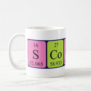 Caneca De Café Mug de nome de mesa periódica escooby