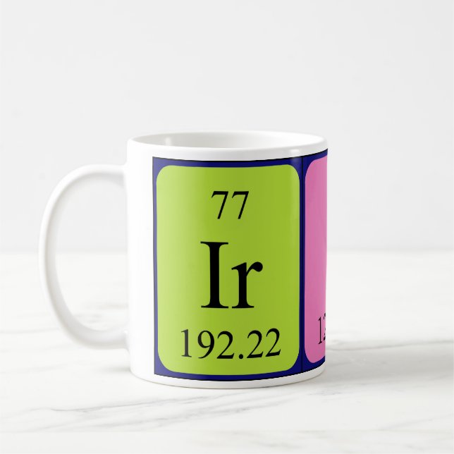 Caneca De Café Mug de nome de mesa periódica Iris (Esquerda)