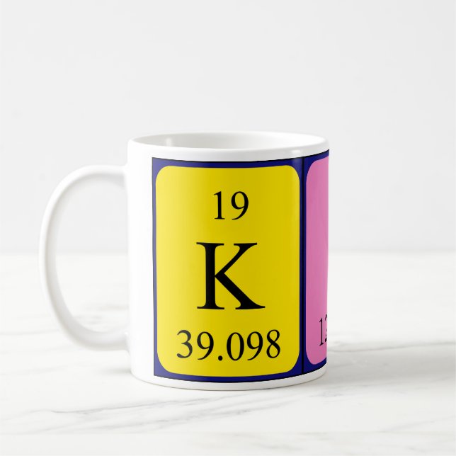 Caneca De Café Mug de nome de mesa periódica Kira (Esquerda)