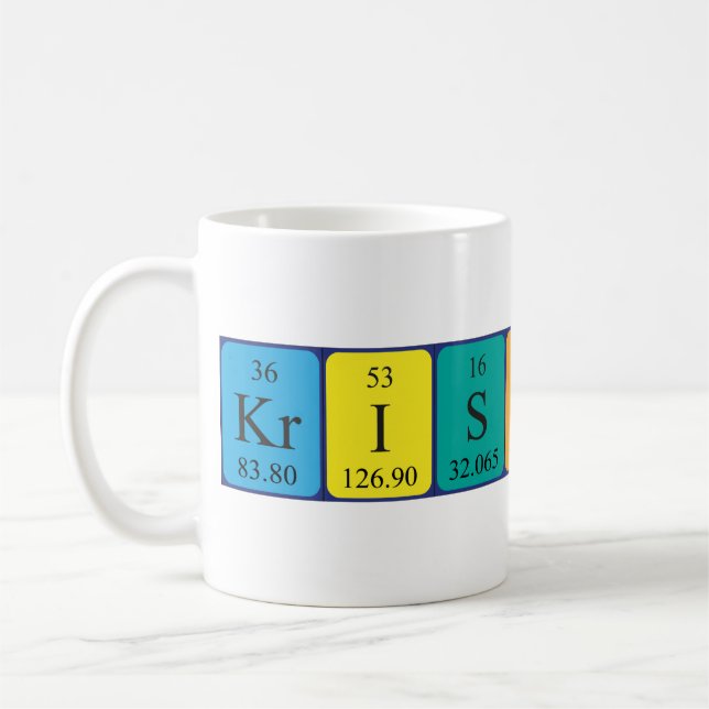 Caneca De Café Mug de nome de mesa periódica Kristinn (Esquerda)