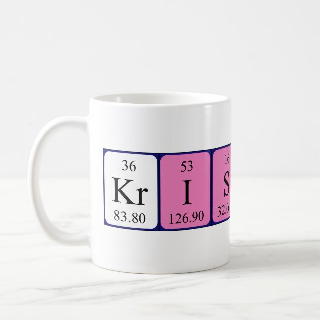 Caneca De Café Mug de nome de mesa periódica Kristinn (Esquerda)