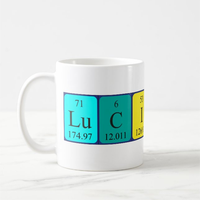 Caneca De Café Mug de nome de mesa periódica Lucious (Esquerda)