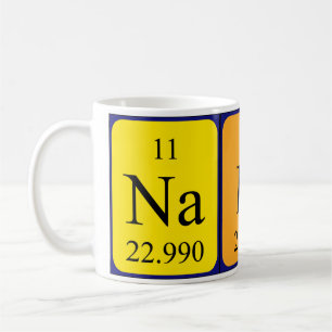 Caneca De Café Mug de nome de mesa periódica Nadin