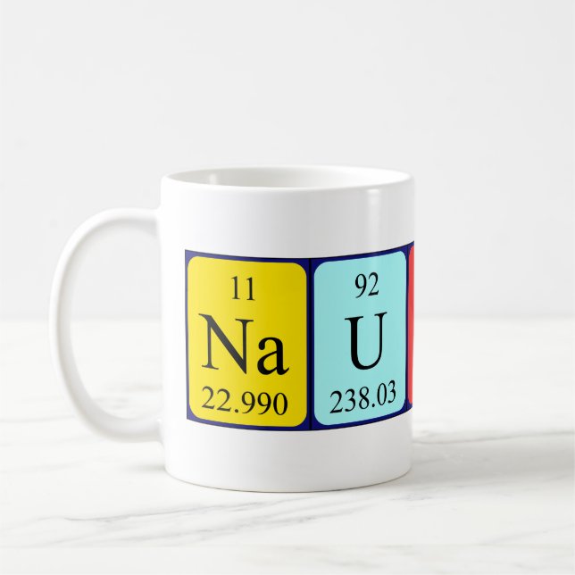 Caneca De Café Mug de nome de mesa periódica nautica (Esquerda)