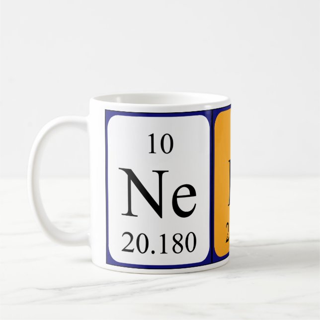 Caneca De Café Mug de nome de mesa periódica Nedra (Esquerda)