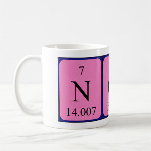 Caneca De Café Mug de nome de mesa periódica Nola