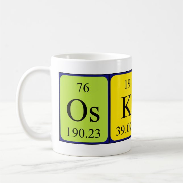 Caneca De Café Mug de nome de mesa periódica Oskari (Esquerda)