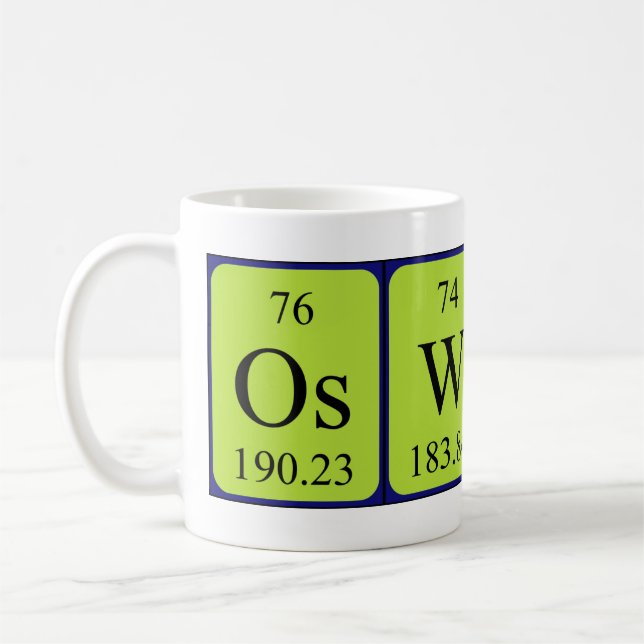 Caneca De Café Mug de nome de mesa periódica Oswald (Esquerda)