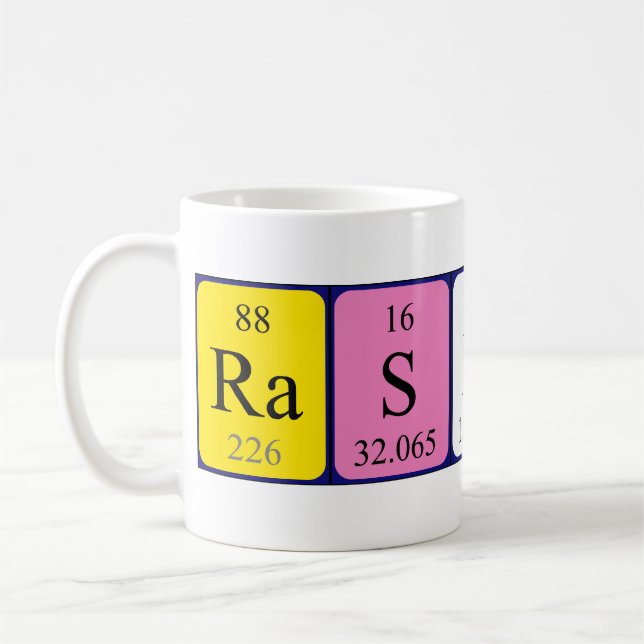Caneca De Café Mug de nome de mesa periódica Rashid (Esquerda)