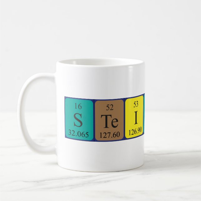 Caneca De Café Mug de nome de mesa periódica Steinunn (Esquerda)