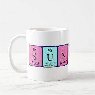 Caneca De Café Mug de nome de mesa periódica Sunshine