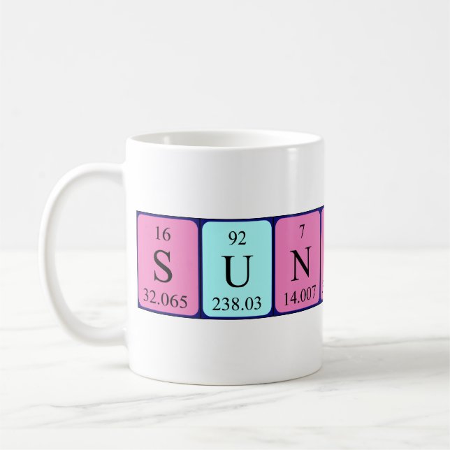 Caneca De Café Mug de nome de mesa periódica Sunshine (Esquerda)