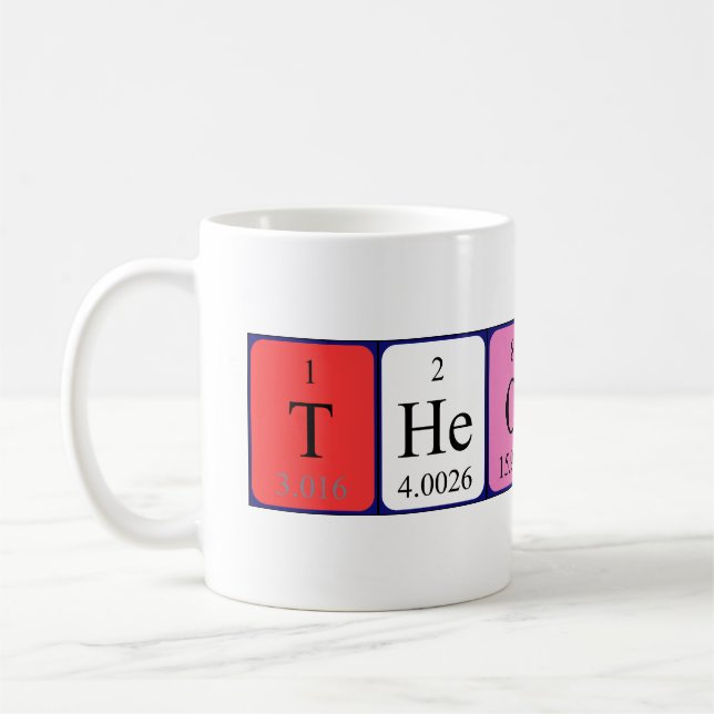 Caneca De Café Mug de nome de mesa periódica Theodora (Esquerda)