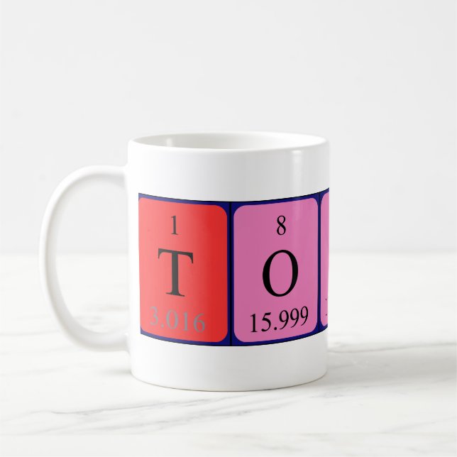 Caneca De Café Mug de nome de mesa periódica Toivo (Esquerda)