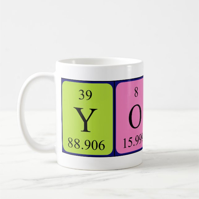 Caneca De Café Mug de nome de mesa periódica Yosef (Esquerda)